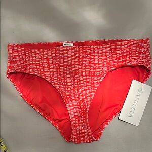 Athleta Red Patterned Bikini Bottom